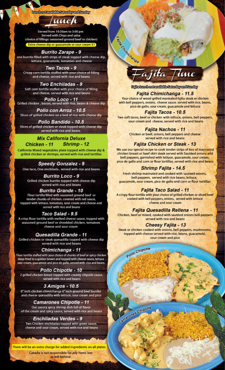 Cabana Mexican Restaurant The Best Mexican Food in Somerset, Kentucky!